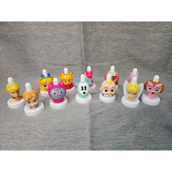 Good 2 Grow Juice Toppers Lot Of 12 Various Bottle Tops Princess Pony Pepa - Picture 1 of 4